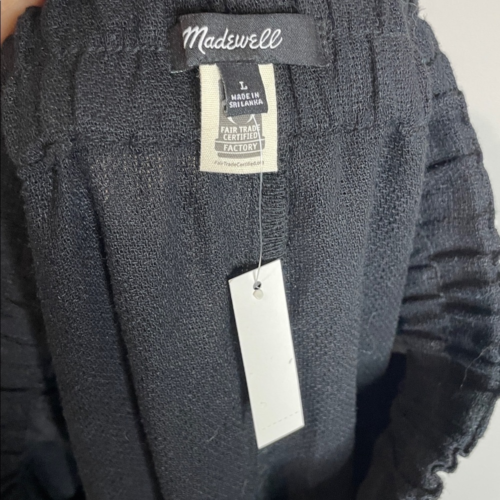 Madewell | Women’s Breezewoven Black Linen Pull On Pants Size Large NWT - Picture 6 of 8